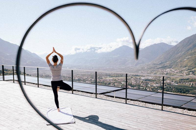 Yoga at the hotel in Dorf Tirol