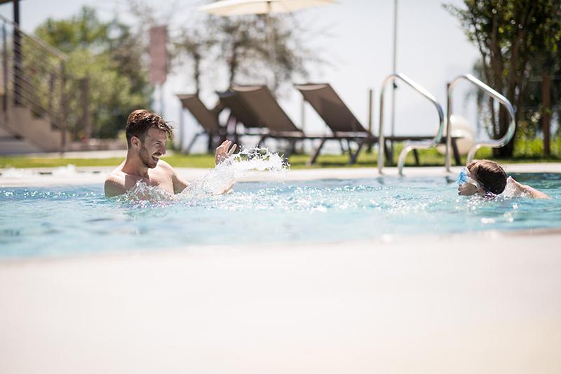 Swimming fun for kids in the outdoor pool