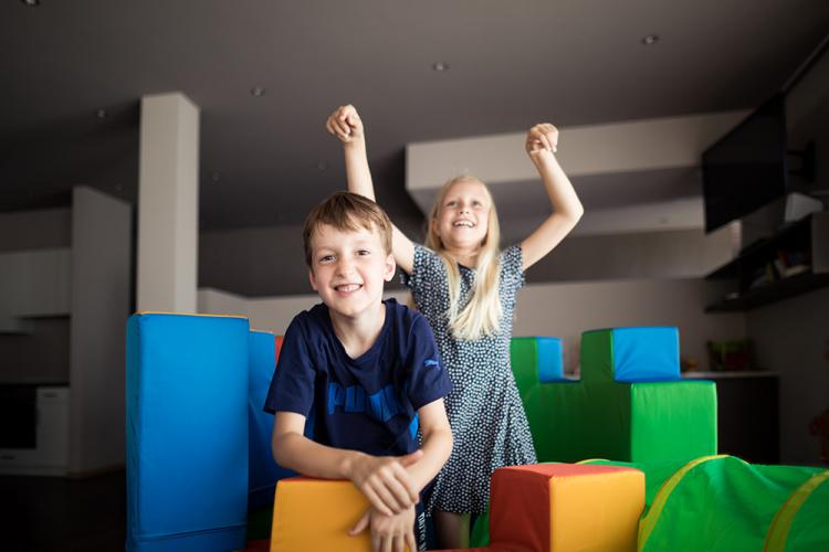 Kids in the children's playroom