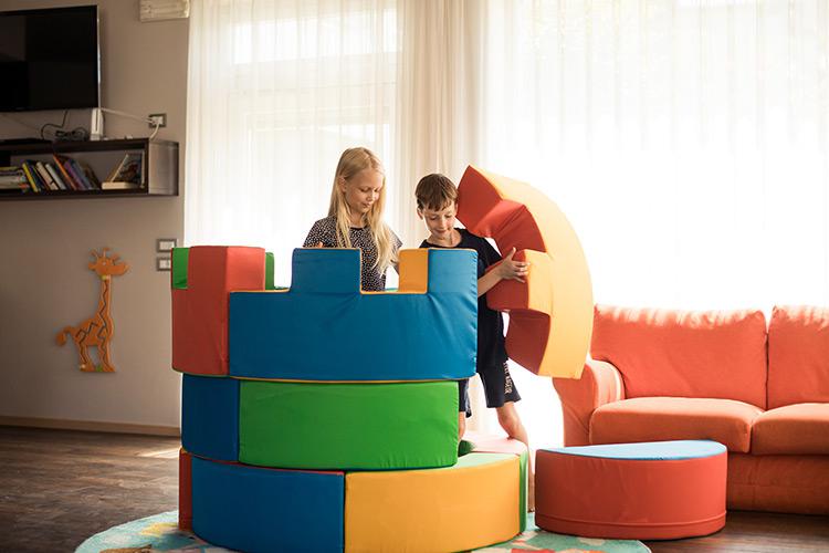 Building castles in the new kids' playroom