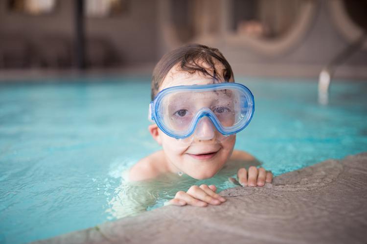 Diving in the indoor pool