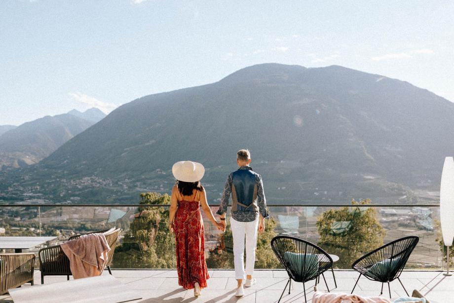 Panorama terrace in the heart of the village of Tyrol